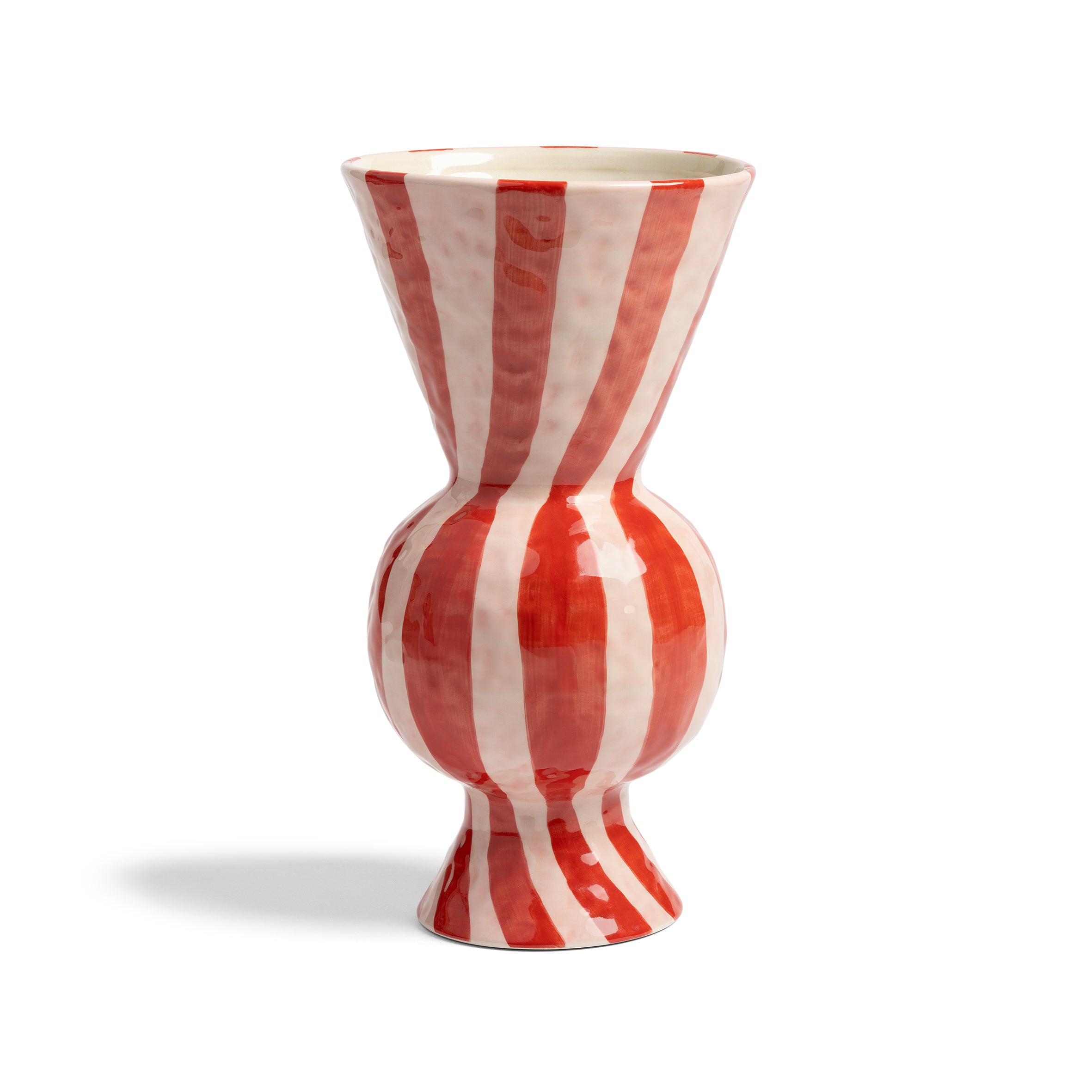 Red striped vase