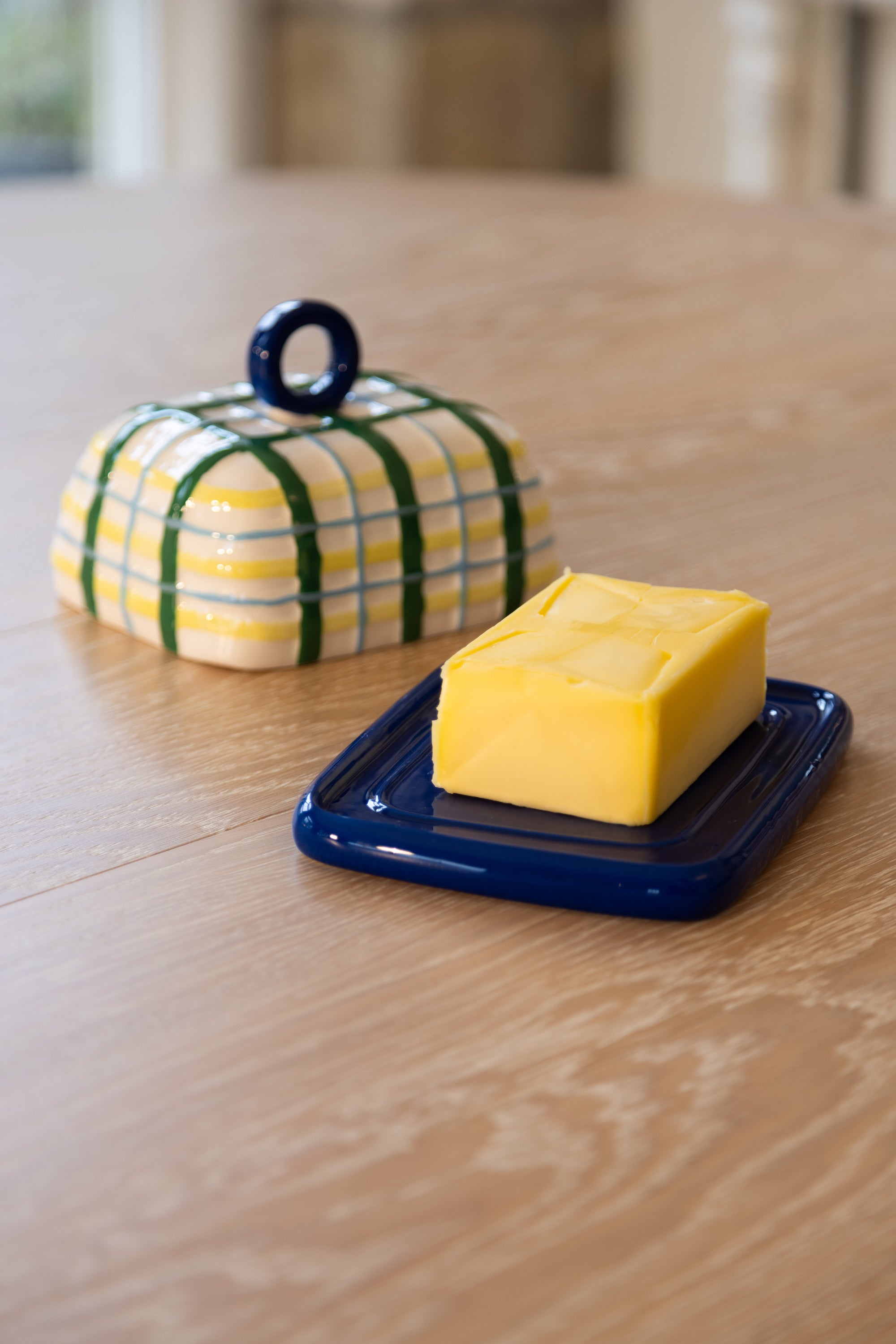 Butter Dish | Bue Plaid