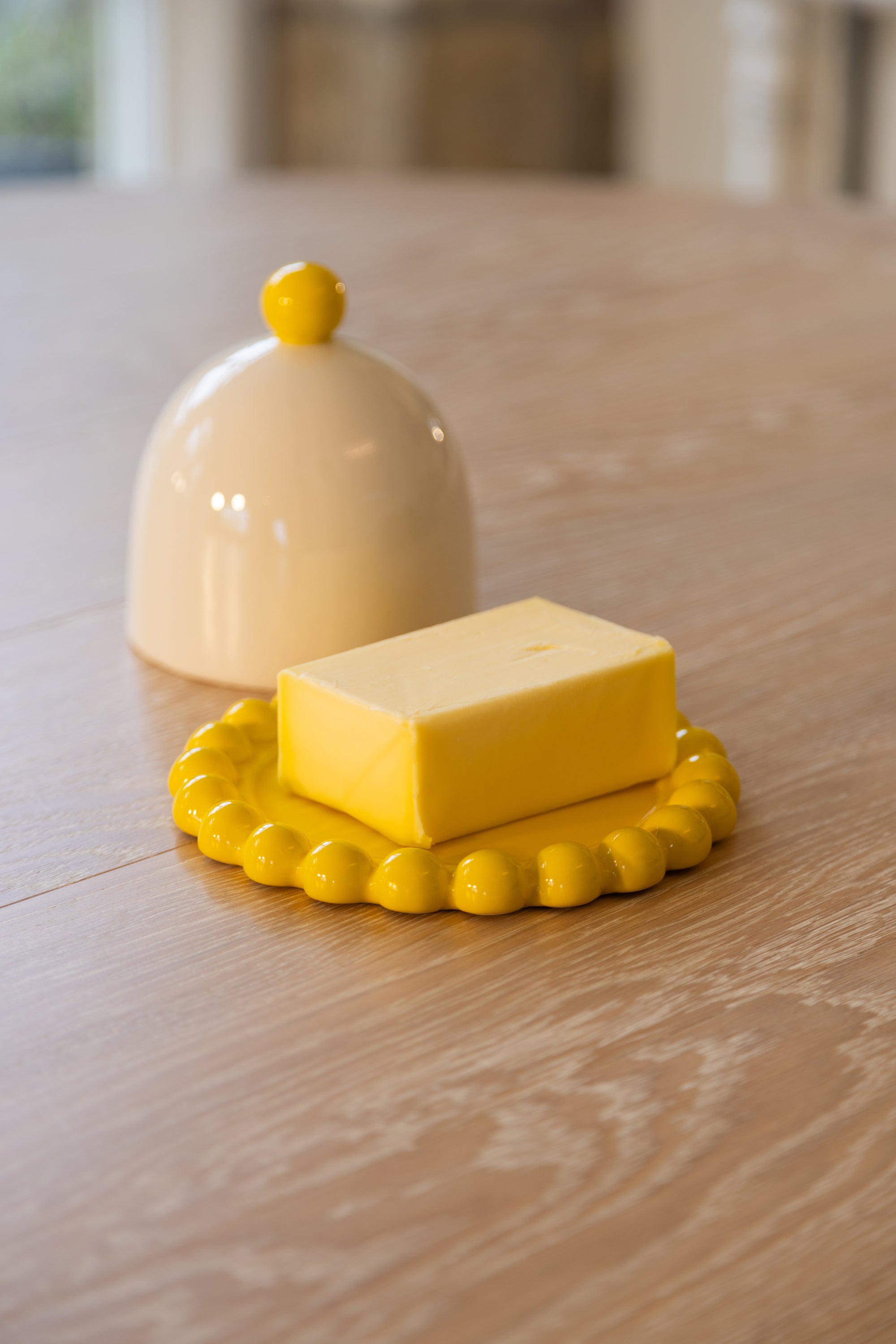 Butter Dish | Yellow & Cream