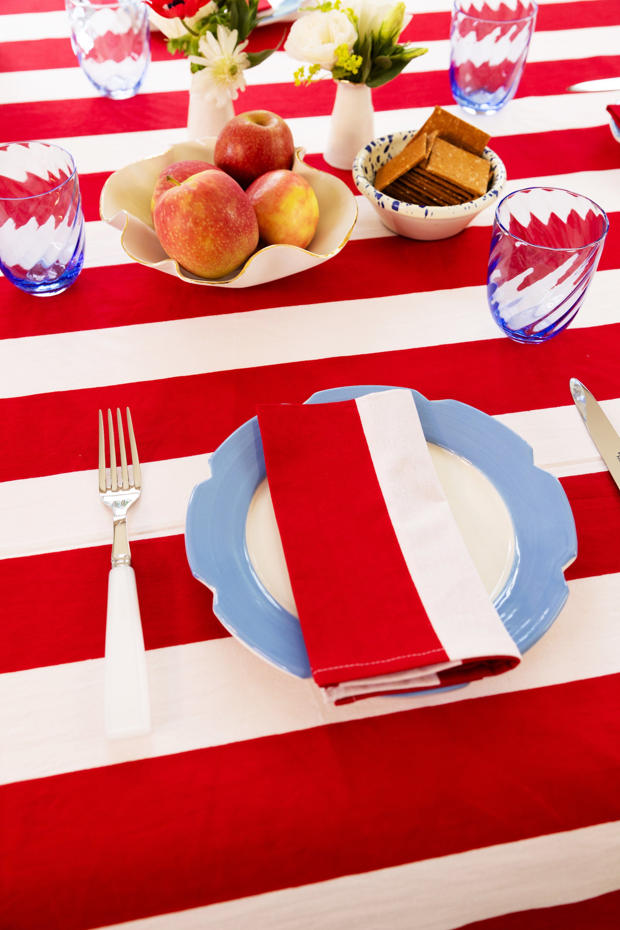 Striped Table Cloth | Red