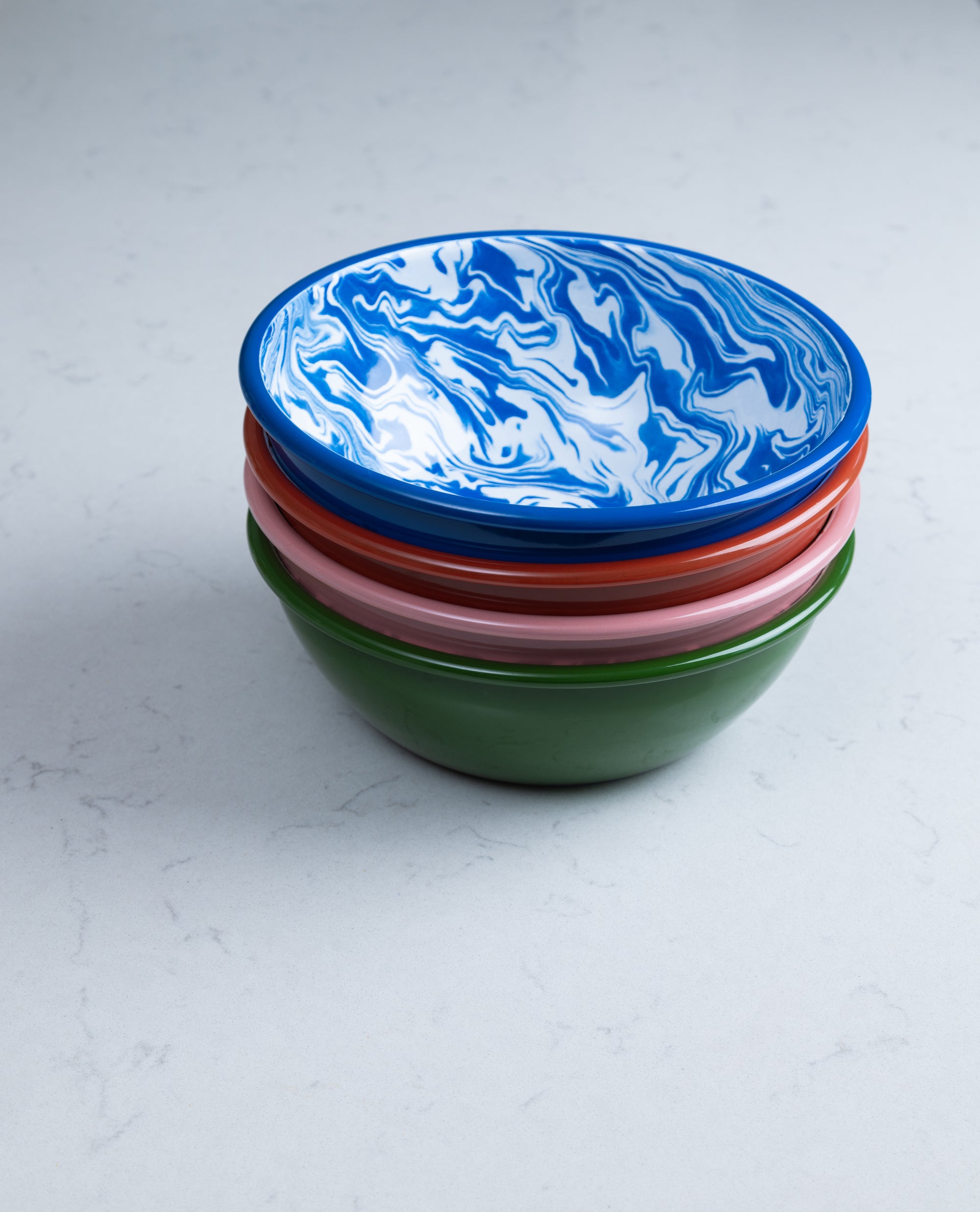 marble design enamel salad bowls