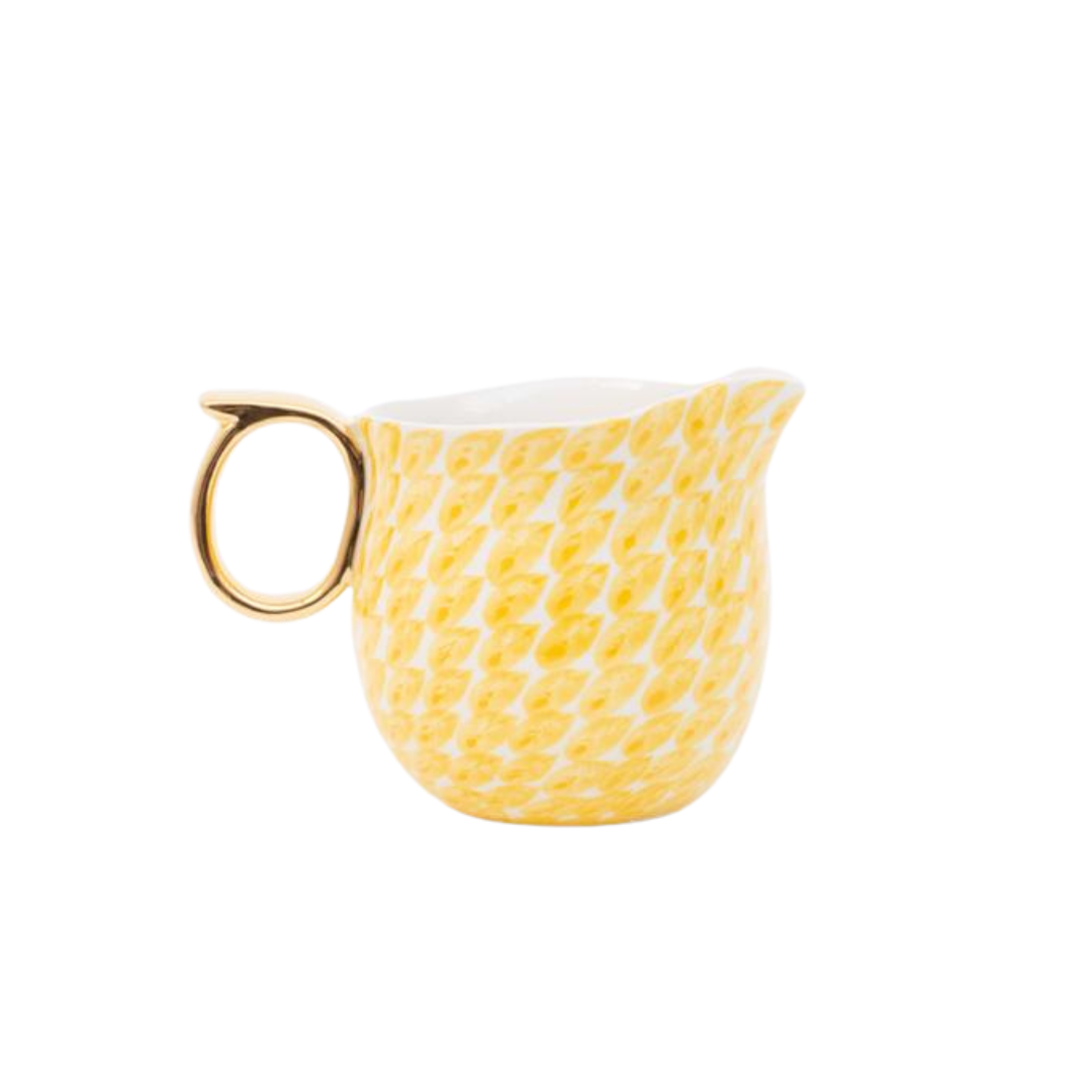 Milk Jug |  Dash Patterned | Yellow