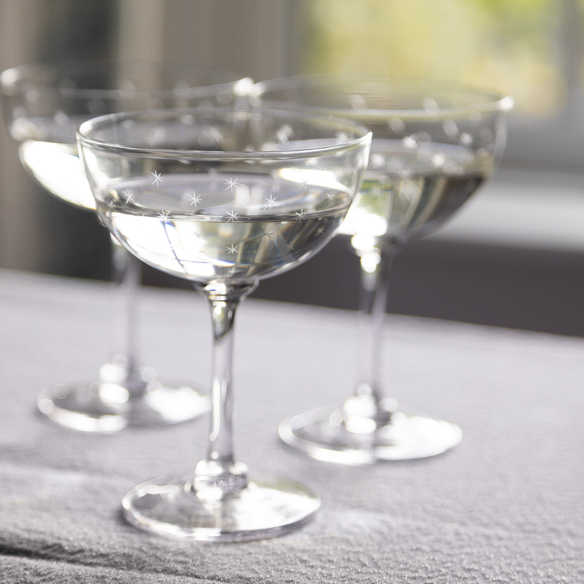 M&t Champagne Saucers with Stars Design (Set of 6)